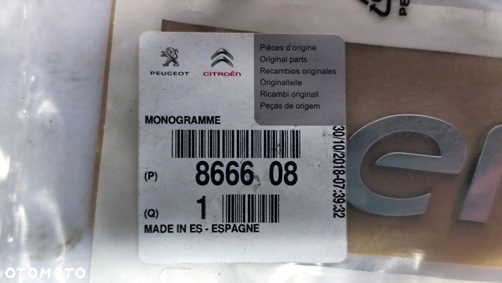 CITROEN BERLINGO EMBLEMAT NAPIS PSA 866608 - 2
