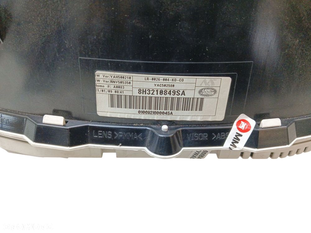 LICZNIK LAND ROVER RANGE ROVER SPORT I L320 (2005-2010) 3.6 D 272KM 8H3210849SA - 3