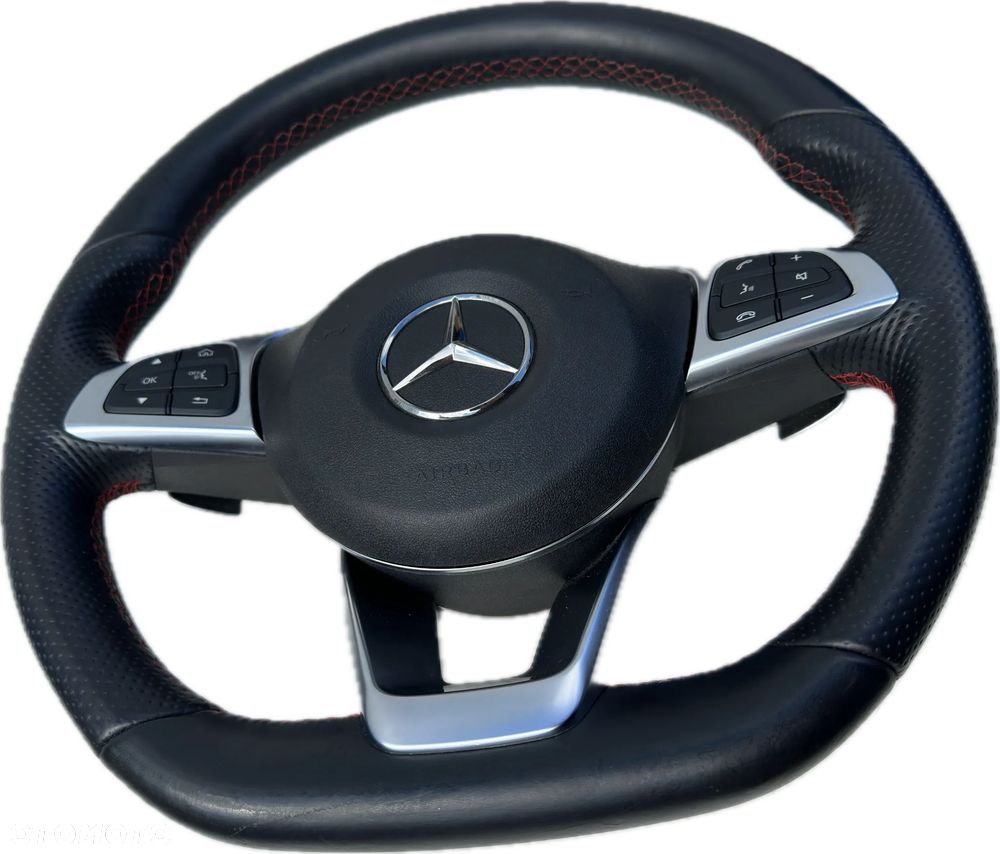 KIEROWNICA AMG SKORA CZERWONA NIC PODUSZKA AIRBAG KOMPLET MERCEDES C W205 GLC W253 ORYGINAL DEMONTAZ - 16