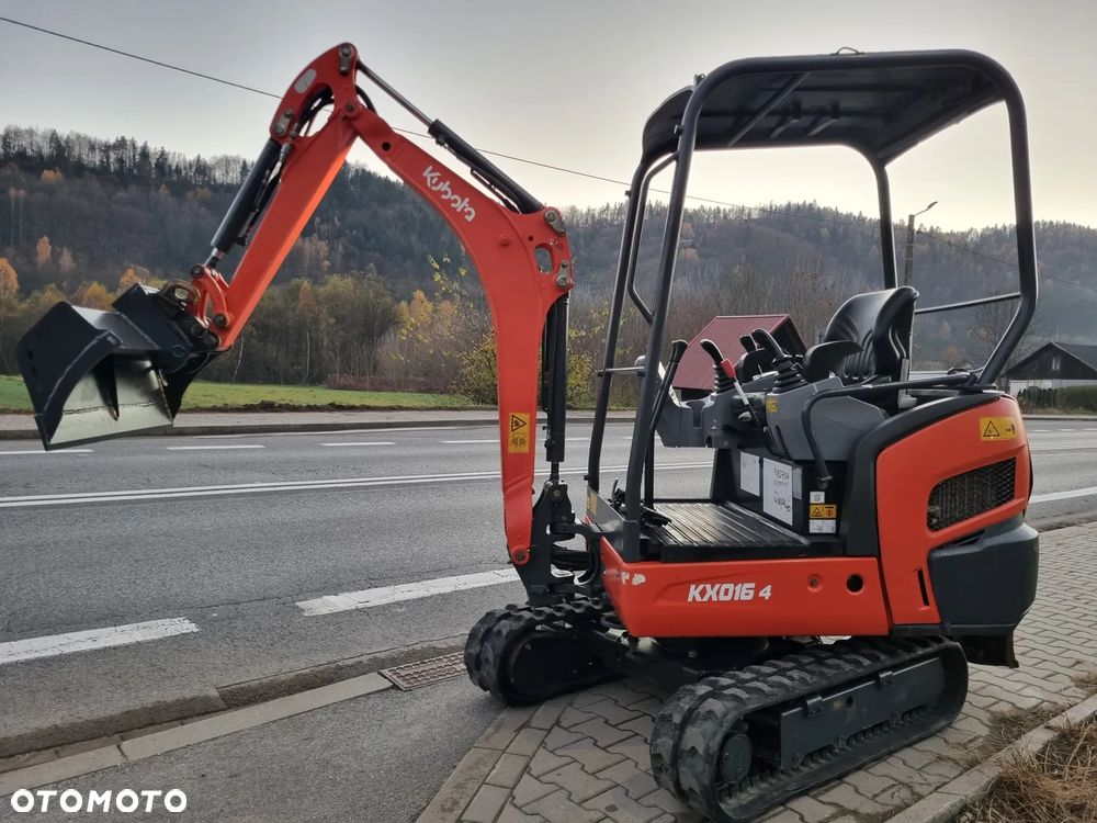 Kubota KX016-4 Koparka Gąsienicowa 1,8 tony jak Nowa 2016r Rozsuwane Gąsienice podwozie Szybka i wolna jazda! Import Norwegia 1900mtg Zadbana Zero luzów wycieków! Gąsienice mało zużyte. Skrętne Ramie
