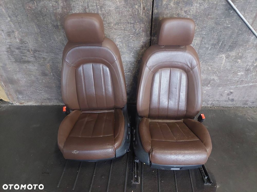 FOTEL FOTELE KOMPLET BOCZKI DEKORY SKÓRA BRĄZ PAMIĘĆ AUDI A7 4G - 12