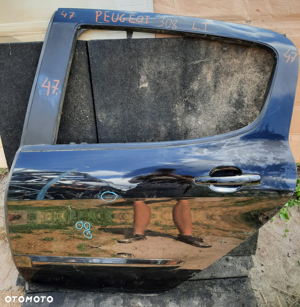 PEUGEOT 308 DRZWI LEWE TYLNE KOMPLETNE TYŁ