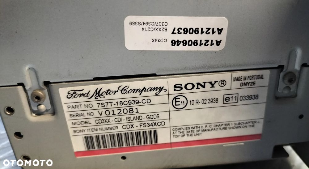 RADIO ODTWARZACZ CD FORD MONDEO MK4 7S7T-18C939-CD Z KODEM - 4