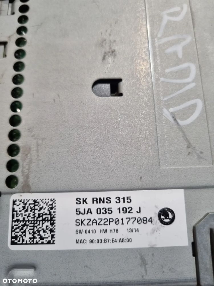 Radio z nawigacją SKODA RAPID  5JA035192J  idealne - 3