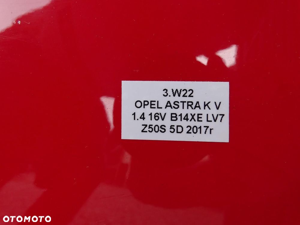 KLAPA TYŁ TYLNA BAGAŻNIKA + SZYBA LAKIER Z50S OPEL ASTRA V K HB 5D 15-19r - 16