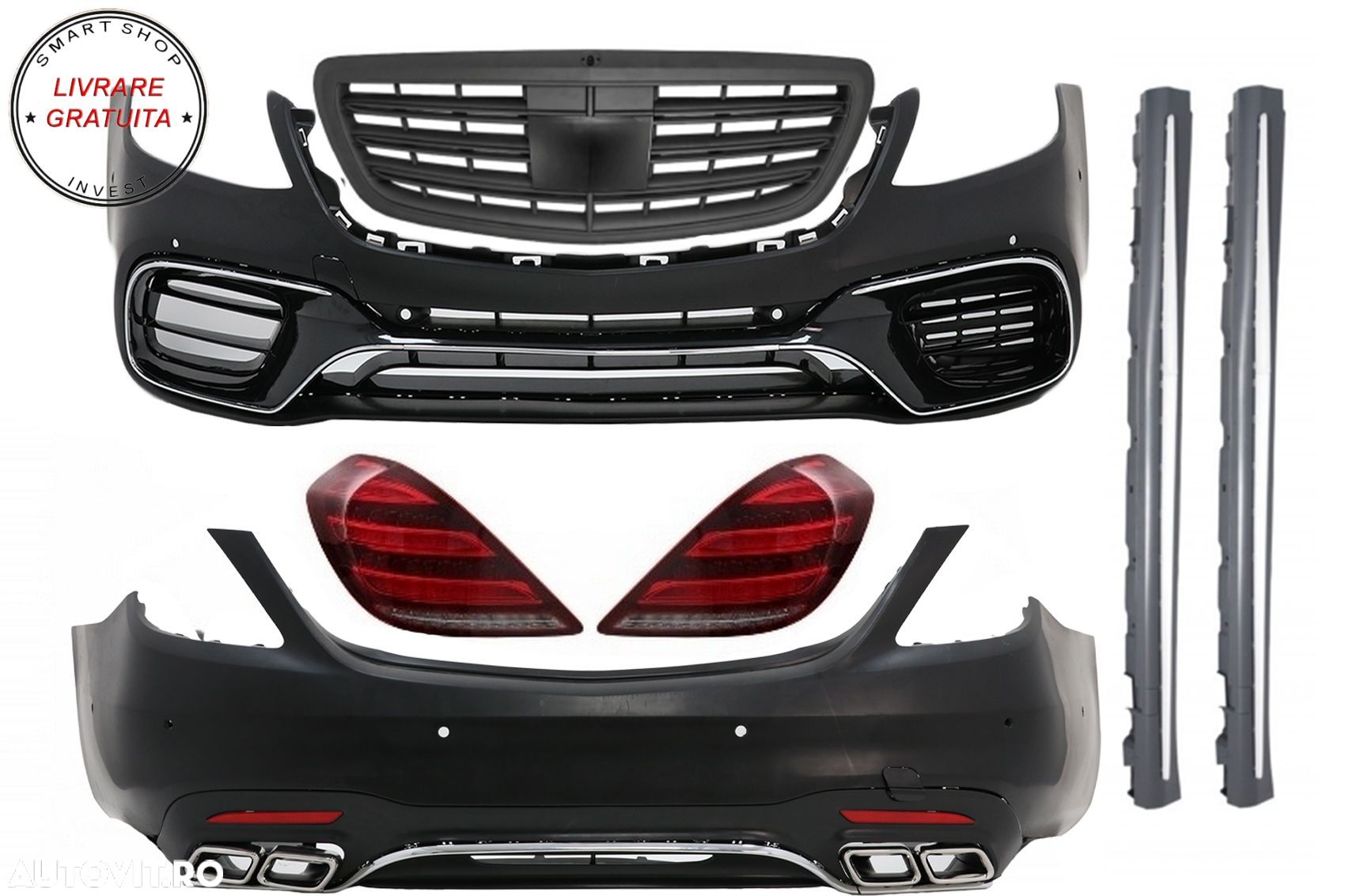 Pachet Exterior Complet Mercedes S-Class W222 (2013-2017) Facelift S63 Design Cu S- livrare gratuita - 1
