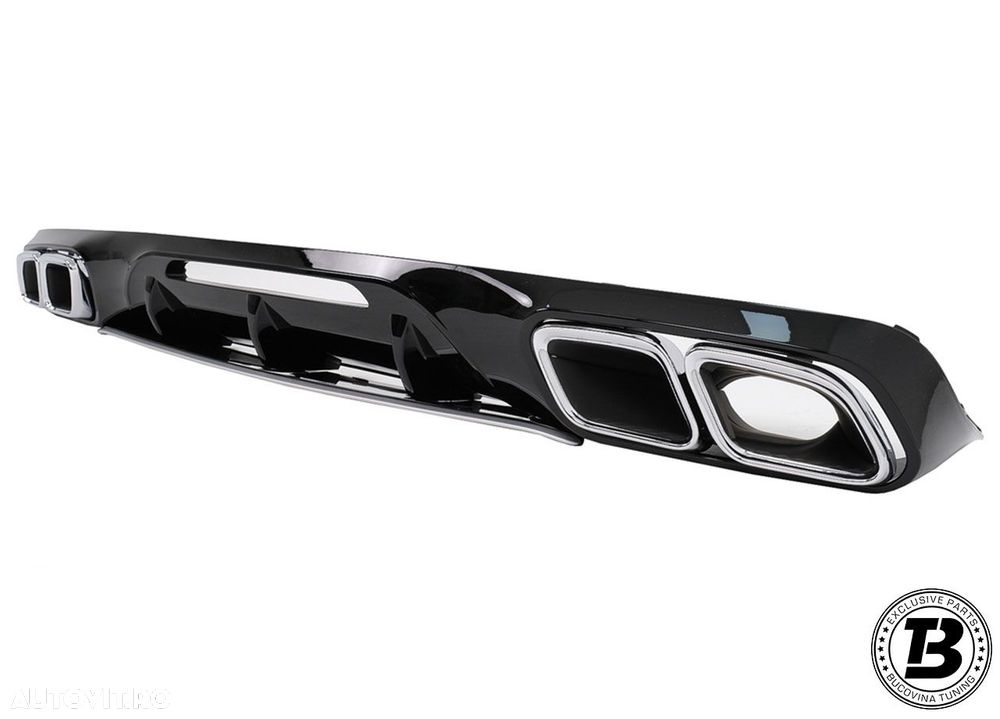 Difuzor Bara Spate Cu Ornamente Evacuare compatibil cu Mercedes CLS W218 X218 AMG 63 Design - 3