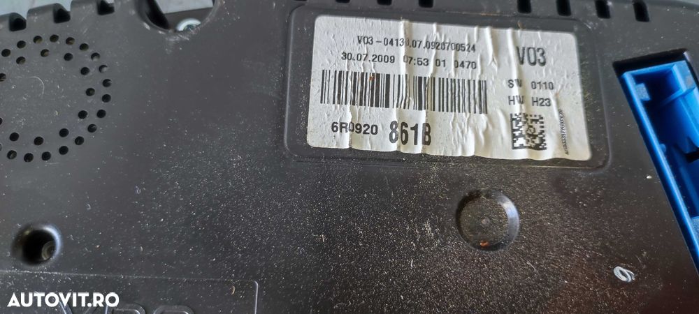 Ceasuri bord volkswagen vw polo 6R an 2010 motor 1.6 CAY cod 6R0920861B - 7