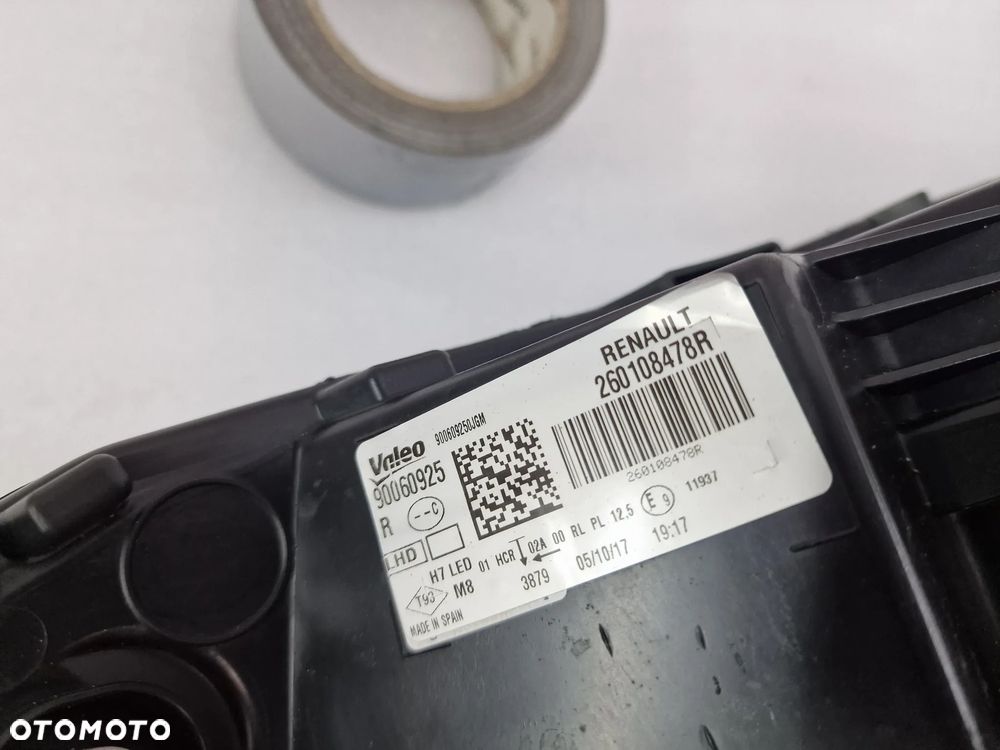 RENAULT MEGANE IV 16- PRAWA LAMPA PRZEDNIA PRZÓD NA H7 + LED , H7+LED , ŁADNA , NR 260108478R , NR AUKCJI LA773 - 10