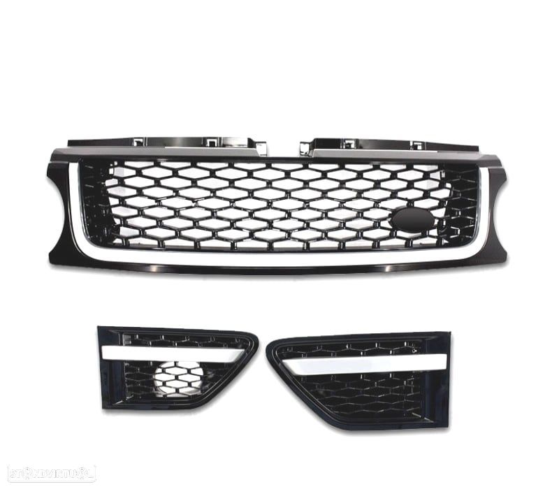 GRELHAS FRONTAIS + LATERAIS RANGE ROVER SPORT 09-13 LOOK ALL BLACK EDITION - 3