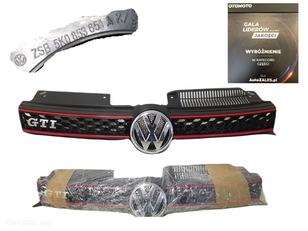ORYGINALNY GRILL ATRAPA VW GOLF VI 6 GTI 08-13 5K0 5K0853651AK