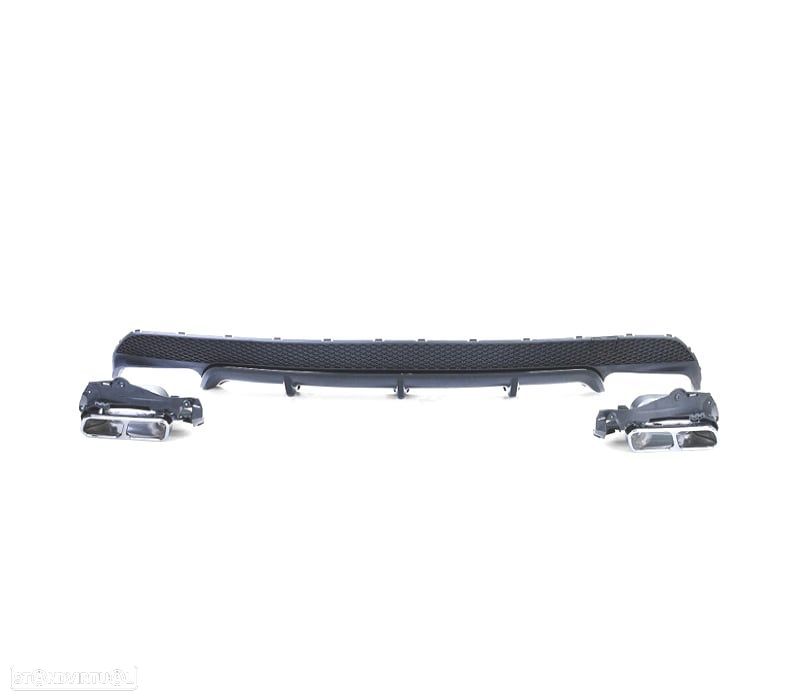 DIFUSOR MERCEDES CLA C117 13-16 LOOK AMG CLA45 PRETO + PONTEIRAS DE ESCAPE - 2