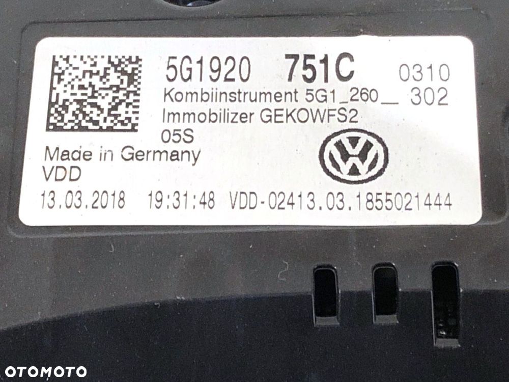 LICZNIK  VW GOLF VII Variant (BA5, BV5) 2013 - 2022 1.6 TDI 85 kW [115 KM] olej napędowy 2016 - - 4