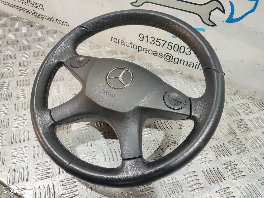 Volante + Airbag Completo em pele Mercedes Benz Class C W204 - Com comandos multifunções - 5