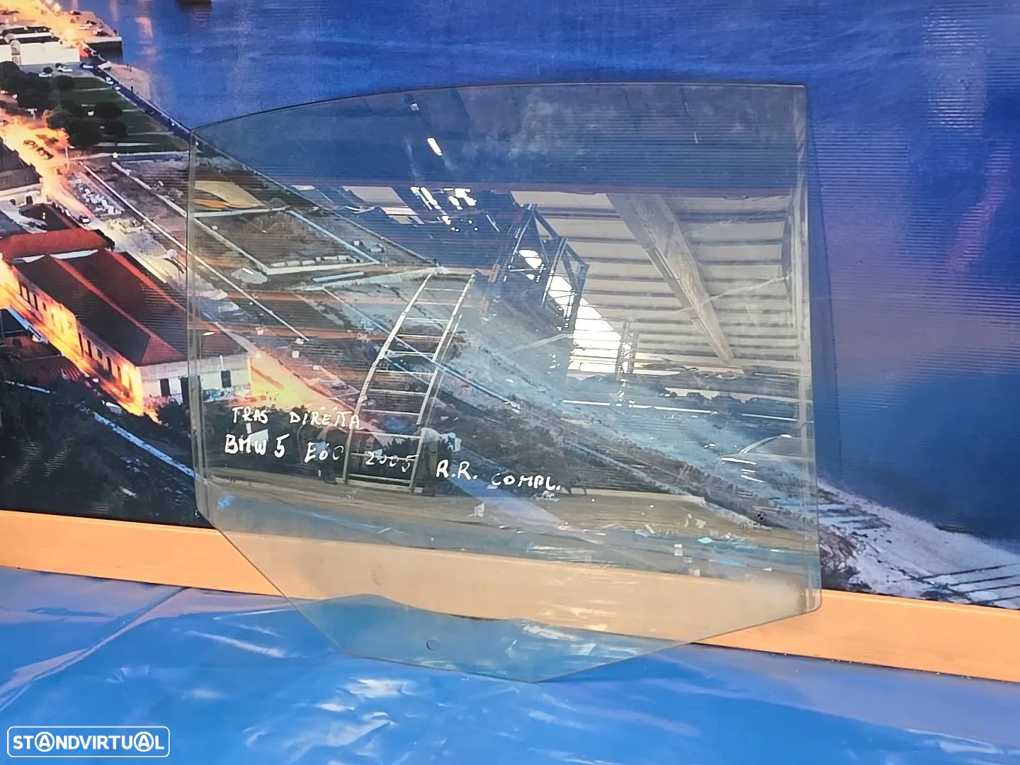 Vidro da porta traseira direita vidro laterais para bmw série 5 e60 2003- - 1