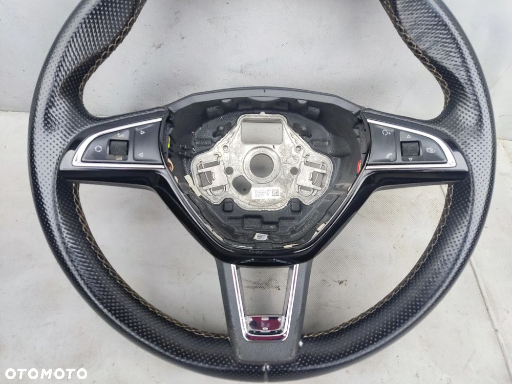 SKODA OCTAVIA III RS VRS KIEROWNICA SKÓRA MULTIFUNKCJA ŁOPATKI 5E0419091L - 3