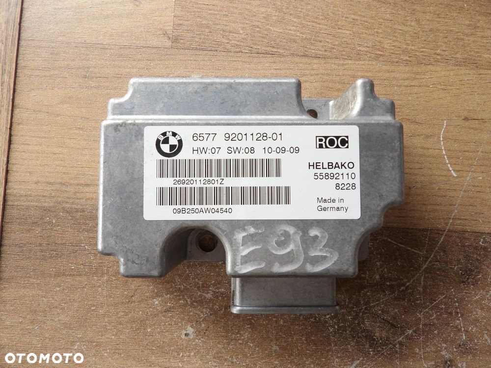 BMW - E93 - MODUŁ , STEROWNIK PODUSZEK POWIETRZNYCH - AIRBAG - 9201128 - 1