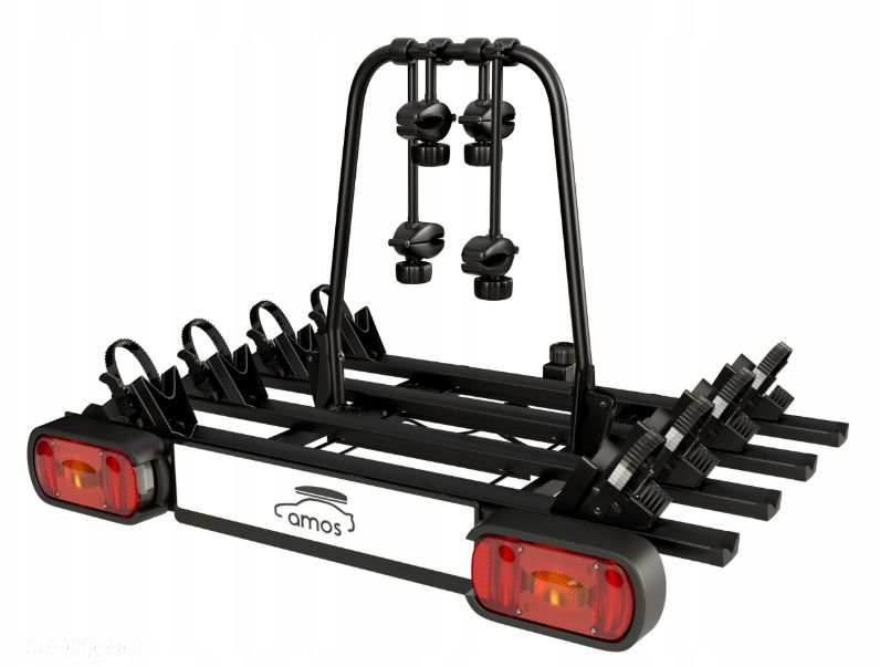 Bagażnik Rowerowy Platforma Na Hak 4 Rowery Amos GIRO 4 13Pin Uchylny + Wieszak Darmowa Wysyłka - 3