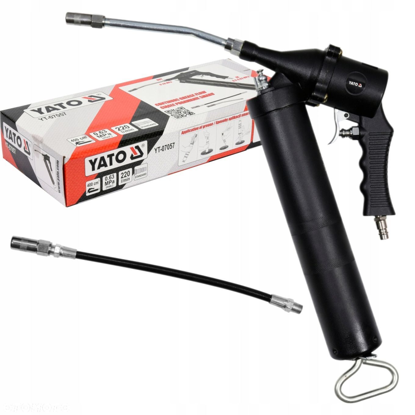 YATO RĘCZNA SMAROWNICA TOWOTNICA PNEUMATYCZNA 400ML SAMOPOWTARZALNA YT07057 - 1