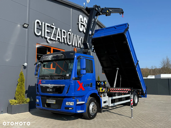 MAN TGM TGL 15.250 / E6 / wywrotka 3-S + HMF żuraw z pilotem / HDS dzwig kran crane kiper kipper
