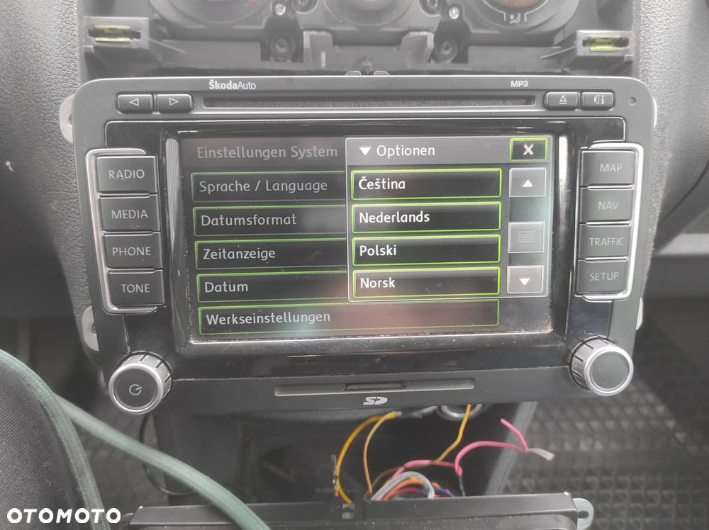 RADIO ODTWARZACZ NAWIGACJA SKODA OCTAVIA 2 SUPERB 2 RAPID FABIA 2 ROOMSTER POLSKIE MENU 2 DIN 1Z0035680A ROZKODOWANE WYSYŁKA !!!!! - 5