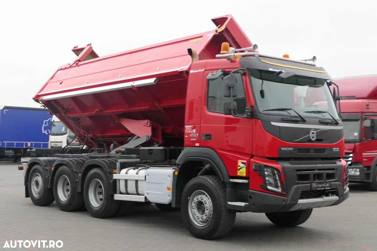 Volvo FMX 450 / 8x4 / 2 PAGINI. CAMION BASCULANTE / TRIDEM / AXIE DE DIRECȚIE LIFTARE / BORDMATIC / HYDROCLAP / 2016 - 12