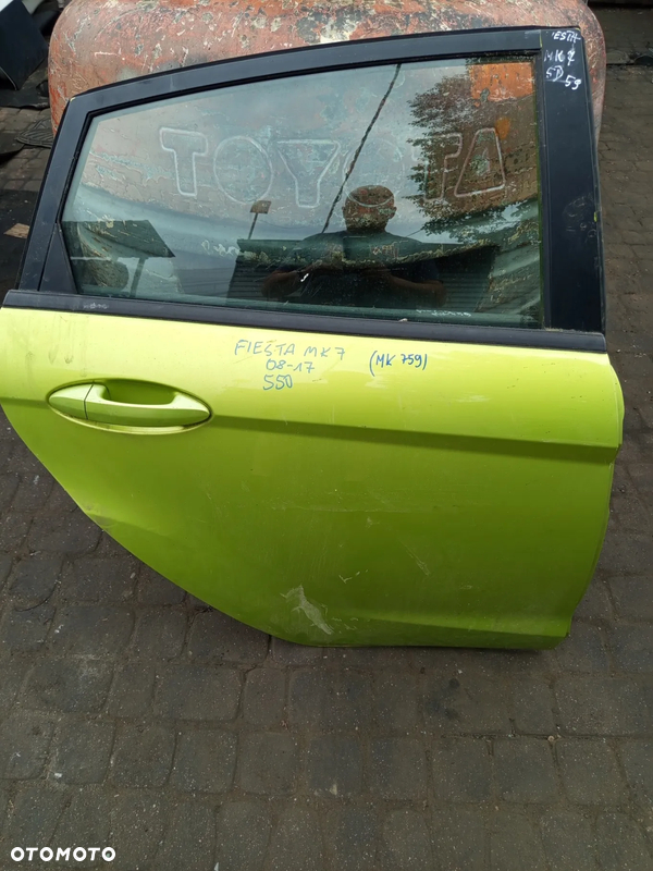 DRZWI PRAWE TYLNE FORD FIESTA MK7 08-17 SZYBA ZAMEK KOD KOLORU MK759