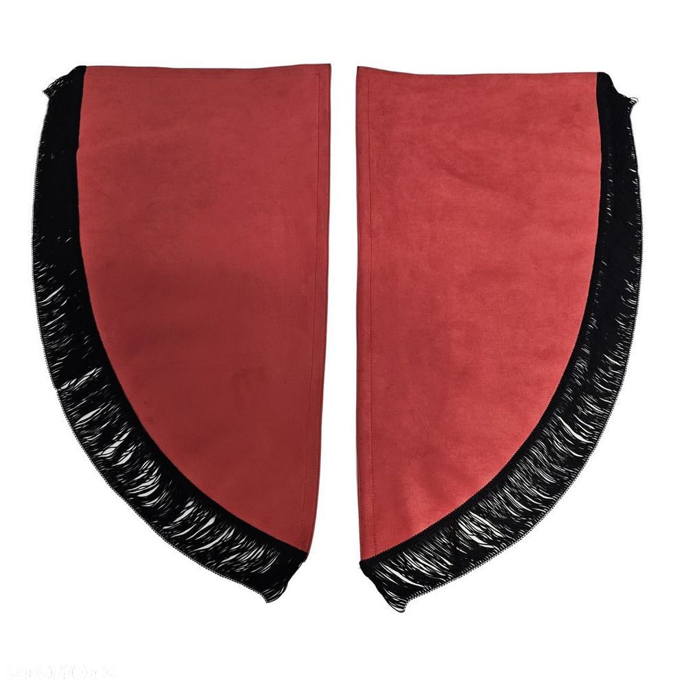 ZASŁONY BOCZNE SKOSY TIR BUS -materiał : NUBUCK -Czerwony + Fredzle Czarne - 1