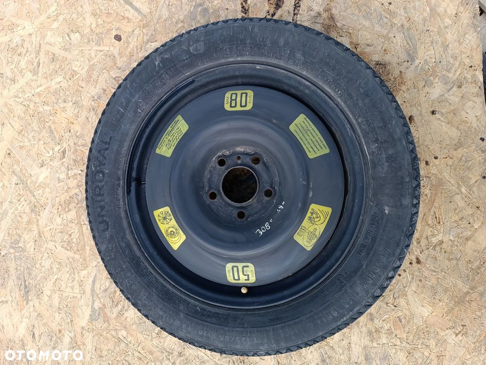 KOŁO DOJAZDOWE ZAPASOWE 125/85R16  5X108 16 CALI PEUGEOT CITREON OPEL TOYOTA - 1