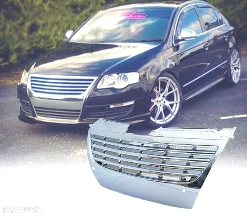 GRELHA FRONTAL VOLKSWAGEN VW PASSAT 05-10 CROMADA PDC - 1