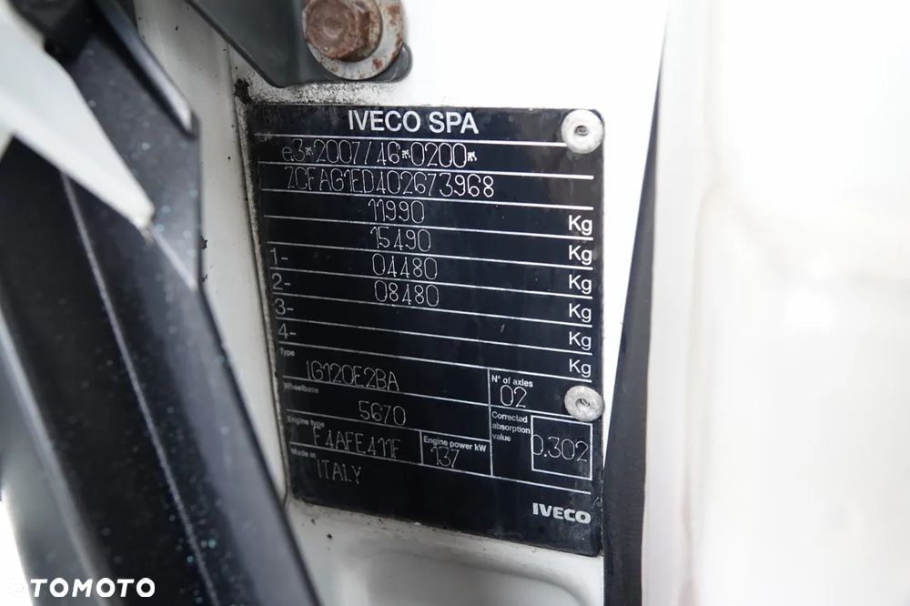 Iveco EUROCARGO / 12. 190 / FIRANKA - 8,5 m / SOLÓWKA / WINDA ZAŁADOWCZA / PO KONTRAKCIE SERWISOWYM / EURO 6 - 36