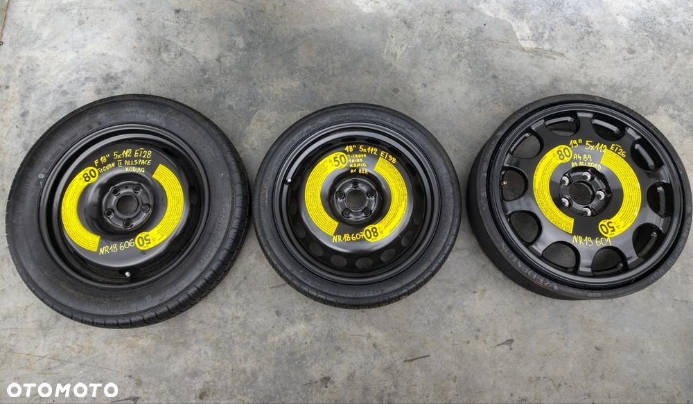 KOŁO ZAPASOWE DOJAZDOWE MIX 13" 14" 15" 16" 17" 18" 19" 20" FIAT VW TOYOTA FORD MAZDA VOLVO HONDA AUDI SEAT - 9