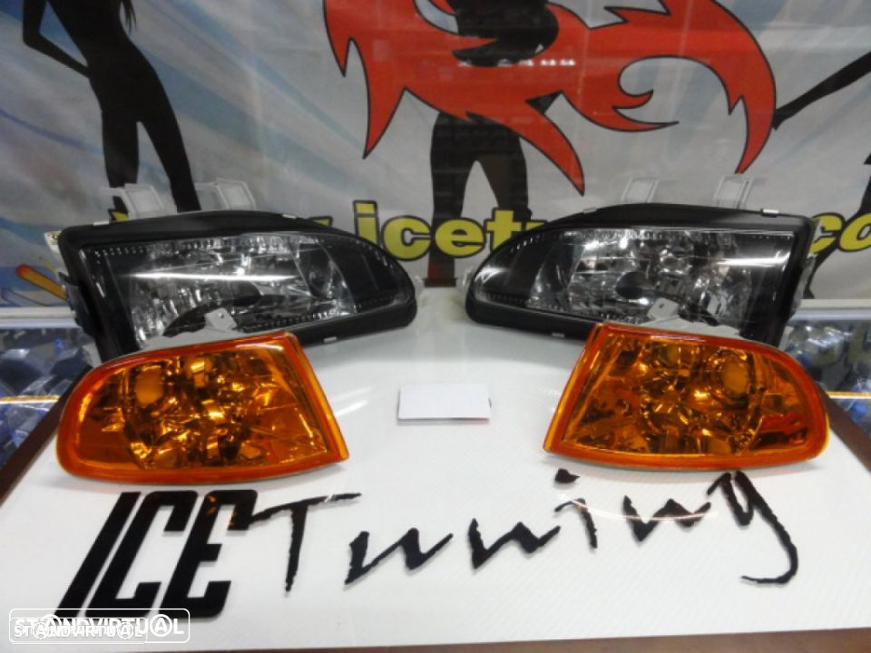 Farois frontais com luz branca 5000k Honda civic 92-95 JDM+piscas frontais eurolook 2, 3 portas  EG3 EG4 EG5 EG6 EJ1 EJ2 - 4