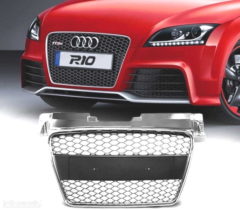GRELHA FRONTAL AUDI TT 06-12 LOOK RS CROMADA - 1