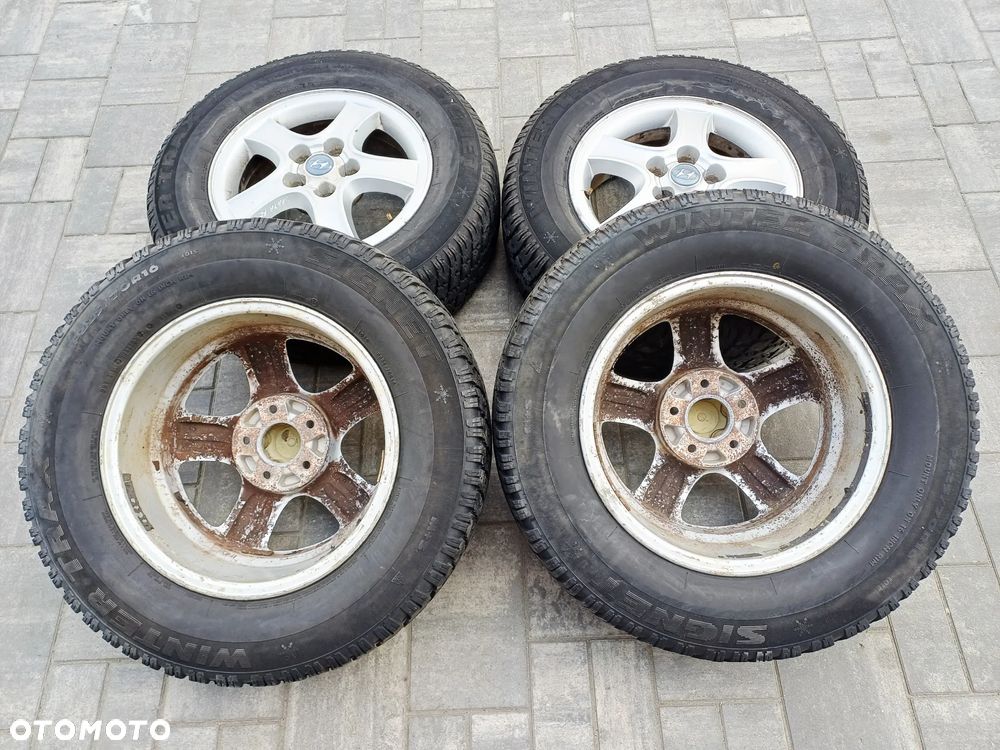 FELIGI Z OPONAMI ALUMINIOWE HYUNDAI SANTEA FE I R16 5X114,3 ET46 67.1MM OPONY TERENOWE 225/70 ZIMA NR1 - 10
