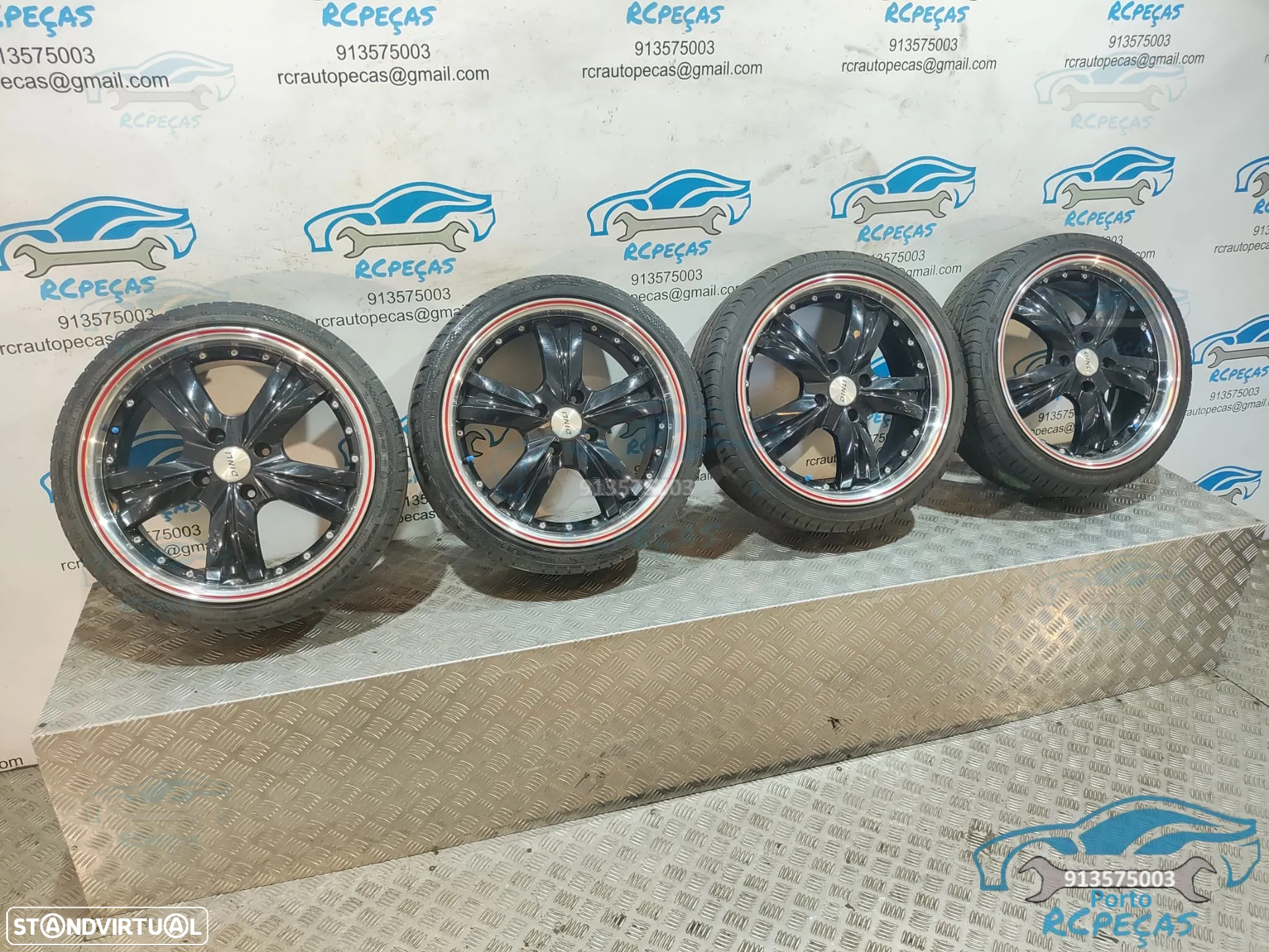 Jantes 17" HRS 4x100 - 7J | ET40 - 195 40 17 | Mini | Cooper | Aba | Polida | One | S | JCW | SD | Polegadas | Jante - 12