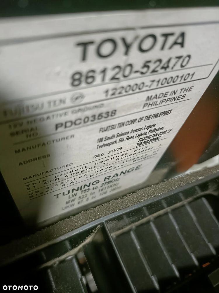 TOYOTA YARIS II 05-11 radioodtwarzacz radioodbiornik radio 8612052470 * - 11