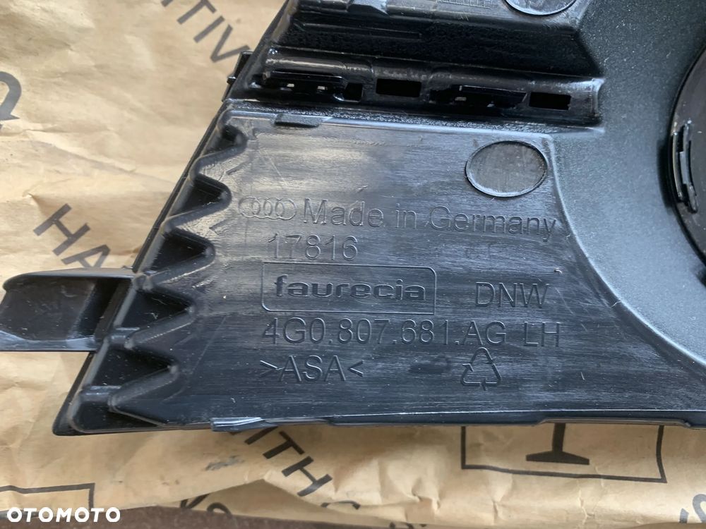 AUDI A6 C7 S-LINE LIFT 2014-2018 KRATKA ZDERZAKA LEWA PRZÓD PRZEDNIA CZARNA NOWA  4G0807681AG 4G0807647C - 4