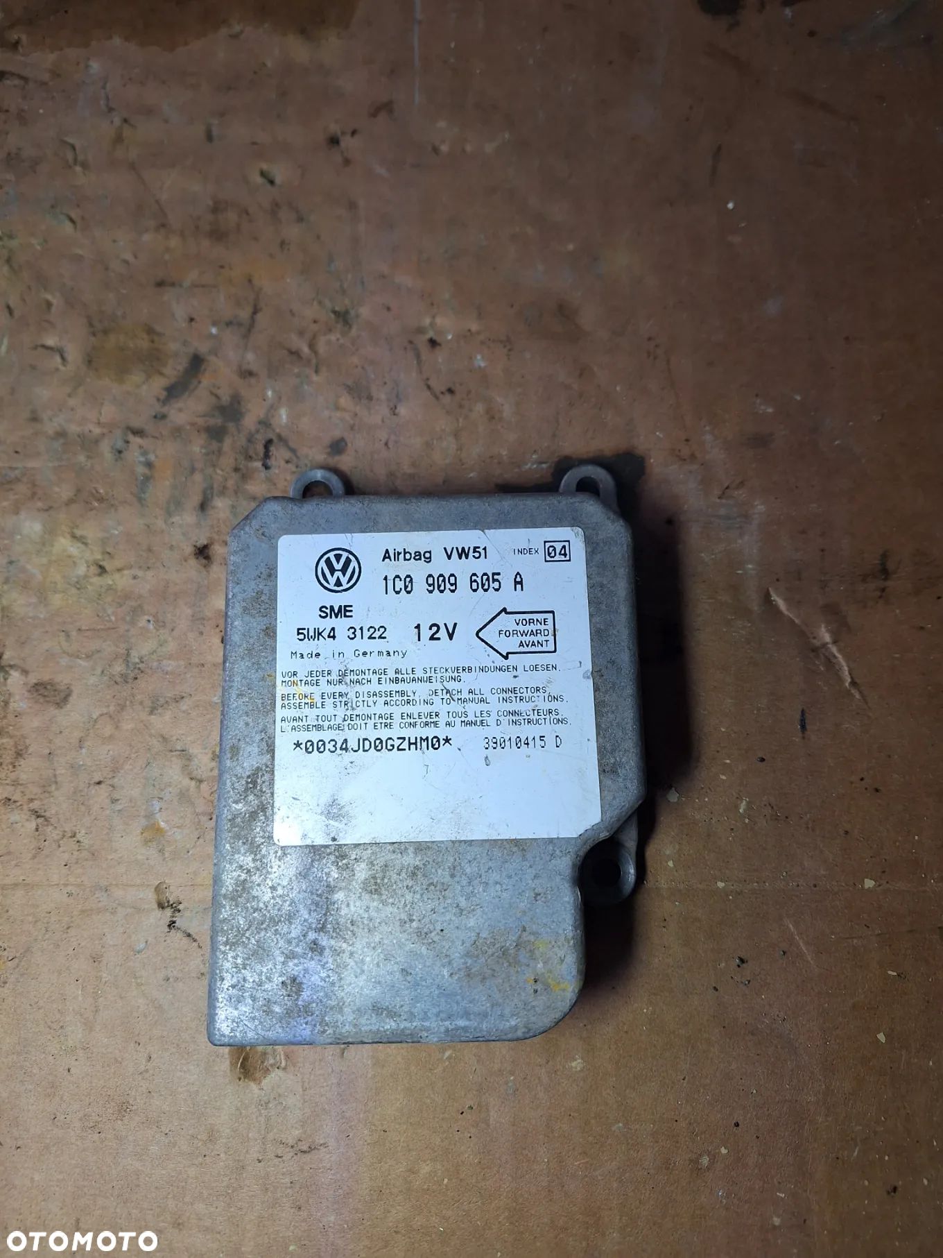 VW transporter  T5 1.9 TDI moduł sterownik AIRBAG 1C0909605A  (7/1) - 1