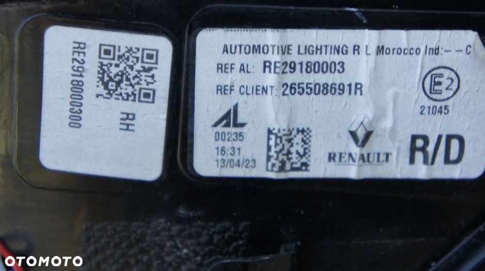 TYLNA PRAWA LAMPA RENAULT AUSTRAL ESPACE VI - 7