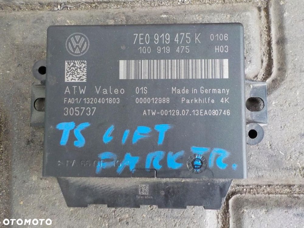 VW T5 LIFT MODUŁ STEROWNIK PARKOWANIA 7E0919475N - 1