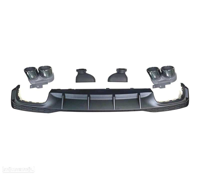 DIFUSOR AUDI A7 S LINE 19- LOOK RS7 + PONTEIRAS DE ESCAPE PRETO - 2