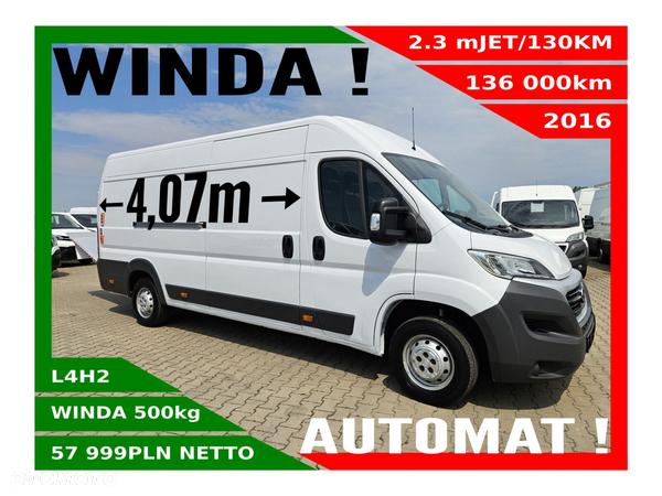 Fiat Ducato L4H2 Winda 500kg *57999zł NETTO* 2.3mJET/130KM