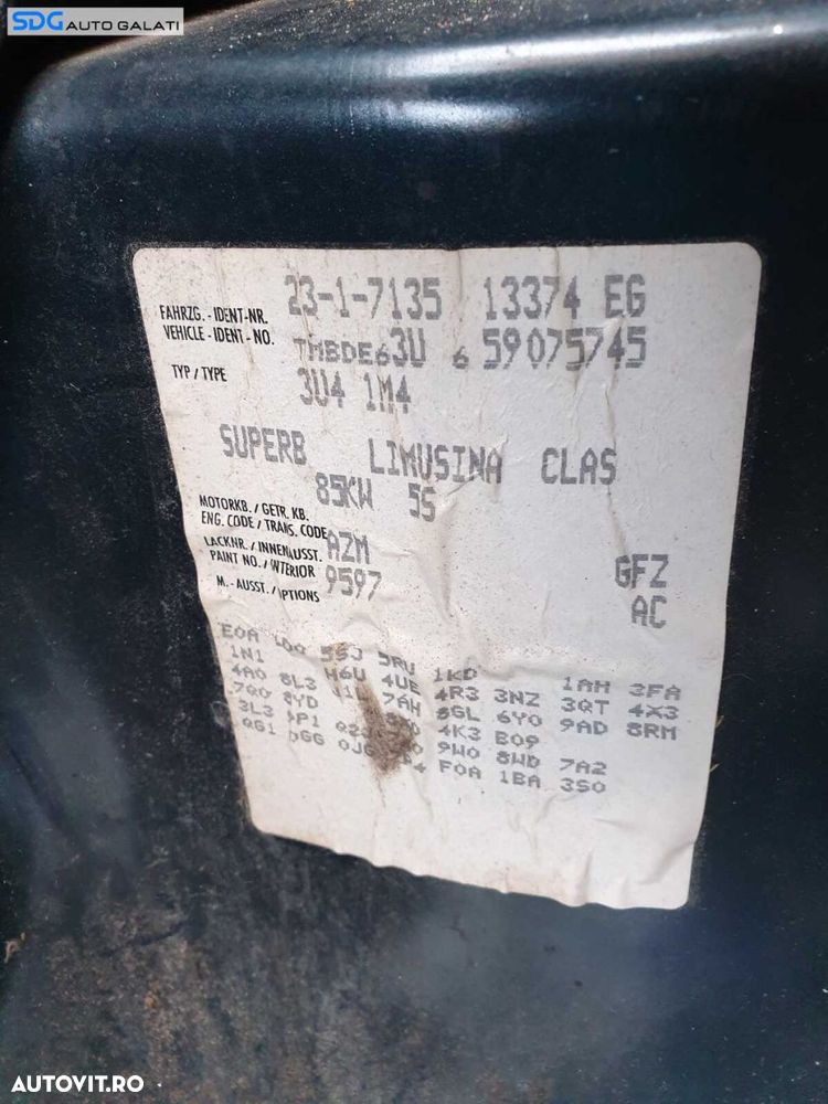 Motor Ambielat Fara Anexe 2.0 AZM Skoda Superb 1 2002 - 2008 [C7690] - 1