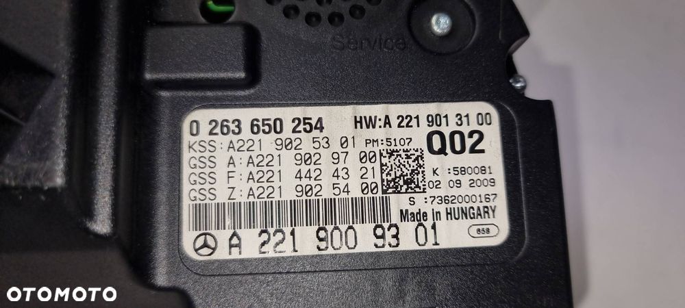 LICZNIK ZEGAR MERCDES-BENZ  A2219009301 - 8