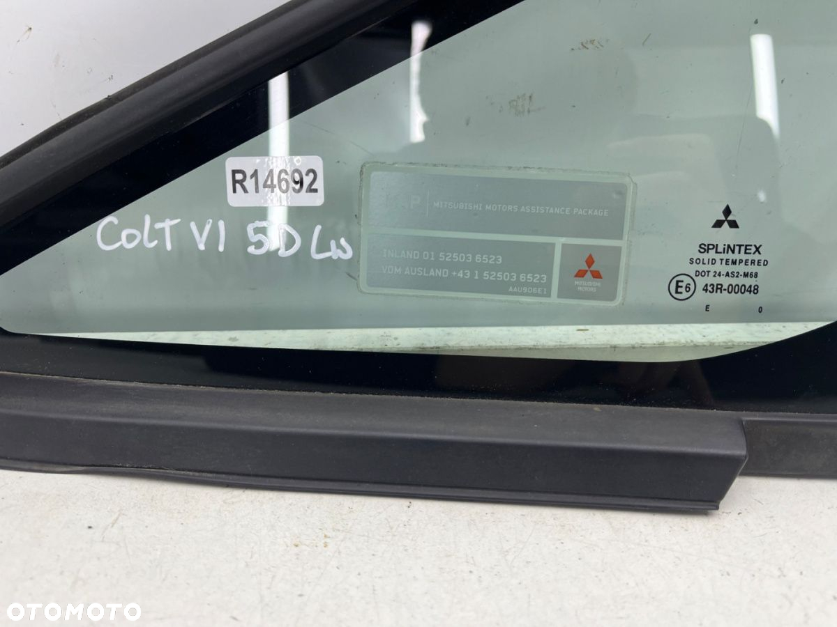 Szyba boczna Mitsubishi Colt VI 6 Z30 5Drzwi 04-12r. karoseryjna lewa przednia lewy przód trójkąt - 3