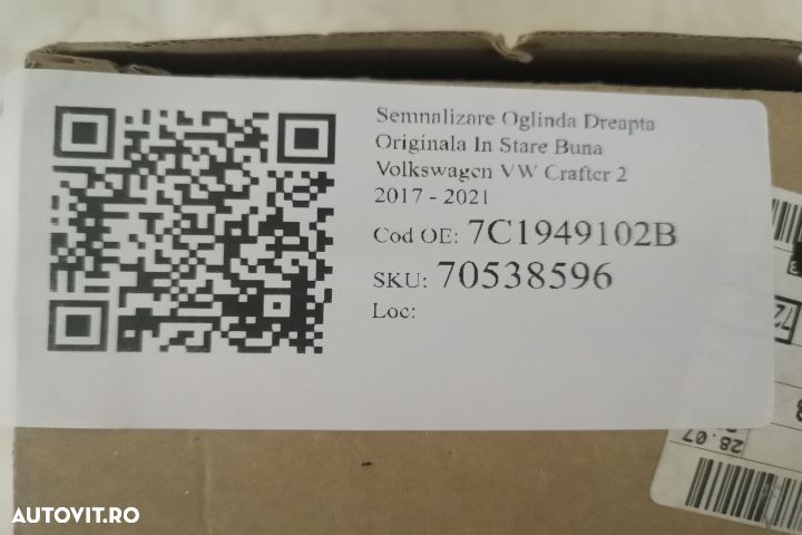Semnalizare Oglinda Dreapta Originala In Stare Buna  Volkswagen VW  Cr - 7