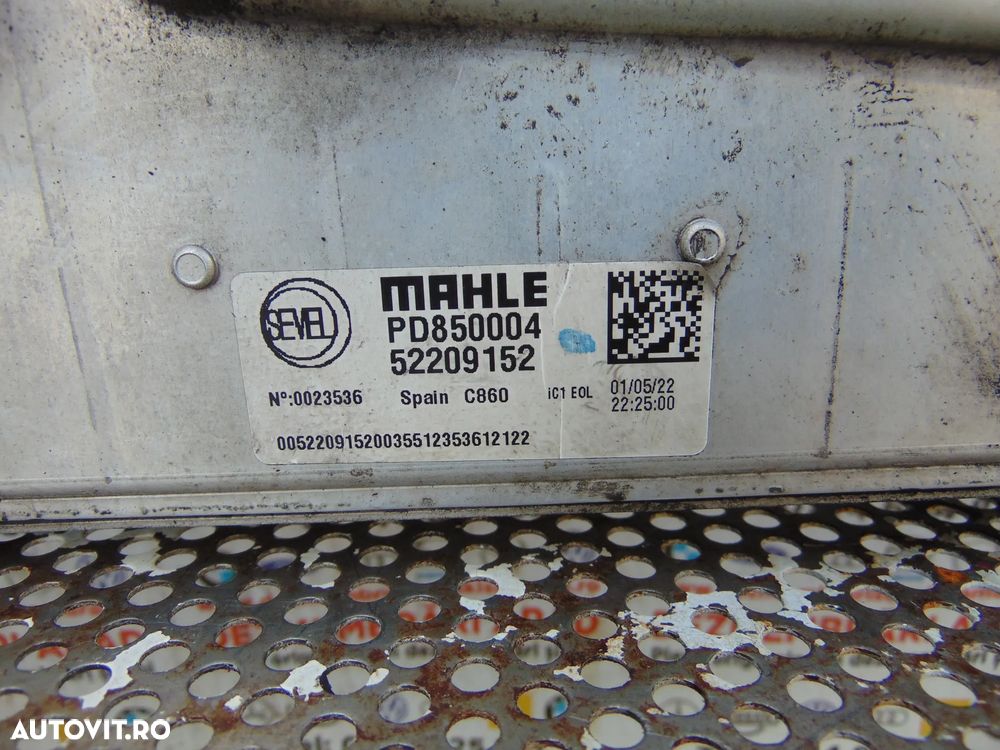 Radiator intercooler Fiat ducato 2.2 euro 6 2,2 multijet cod 52209152 - 3