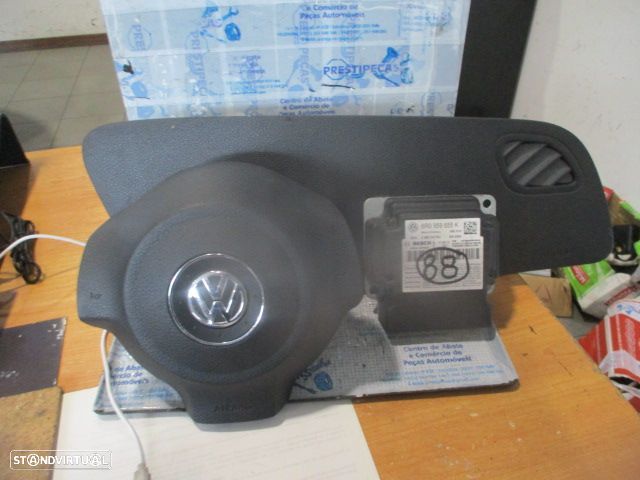 Kit Airbags 6R0880204A  5K0880201AB  6R0959655K 0285010793  VW POLO 5 6R FASE 1 2012 1.6TDI 90CV 5P CINZA ESCURO SEM TABLIER - 1