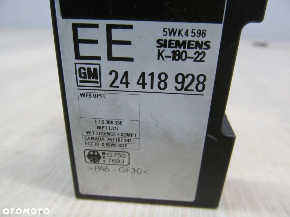 OPEL OMEGA VECTRA CZYTNIK MODUL IMMO EE 24418928 - 5